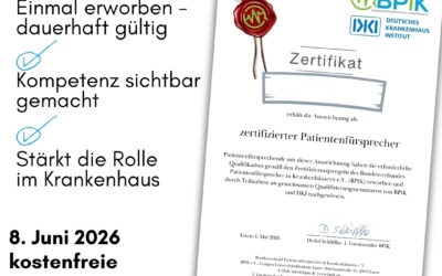 Qua­li­fi­zie­rungs­pro­gramm Pati­en­ten­für­spre­chen­de im Kran­ken­haus