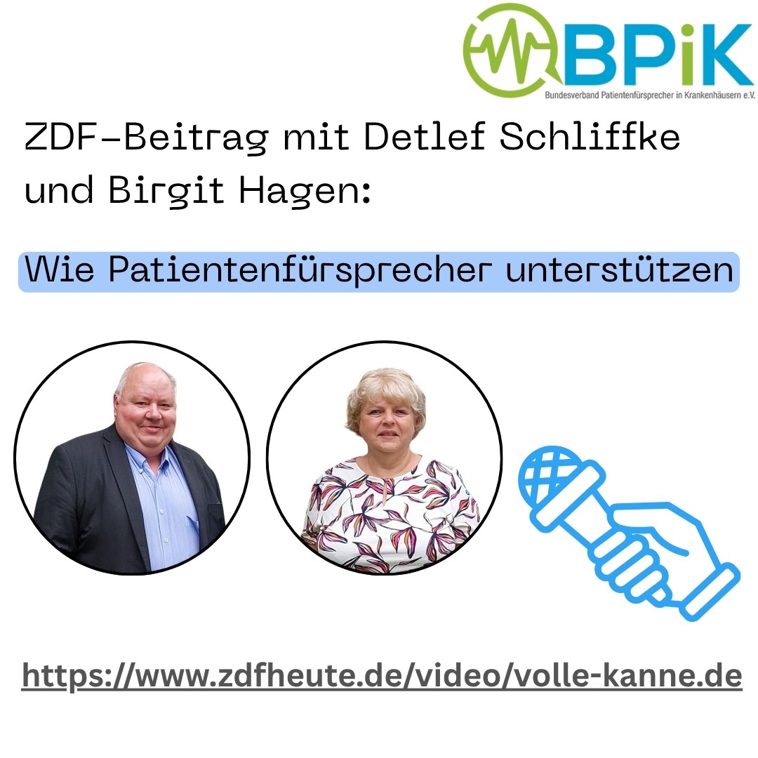 ZDF por­trä­tiert BPiK-Vor­stand Det­lef Schliff­ke und Bir­git Hagen