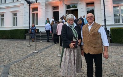 Pati­en­ten­für­spre­cher Heinz Wam­ser beim Bür­ger­fest des Bun­des­prä­si­den­ten