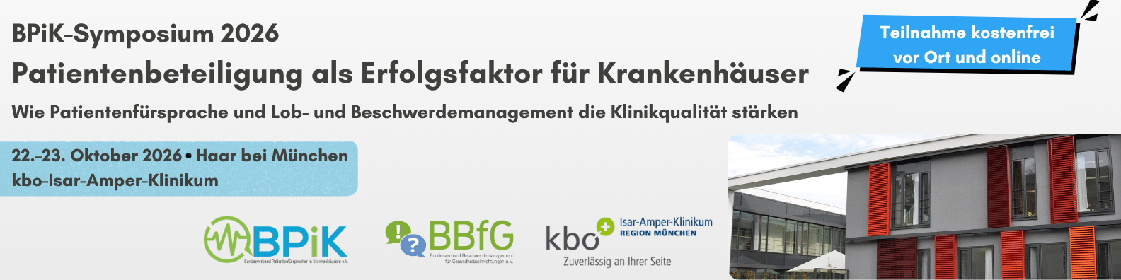 BPiK-Symposium 2026: Patientenbeteiligung als Erfolgsfaktor für Krankenhäuser – zum Symposium